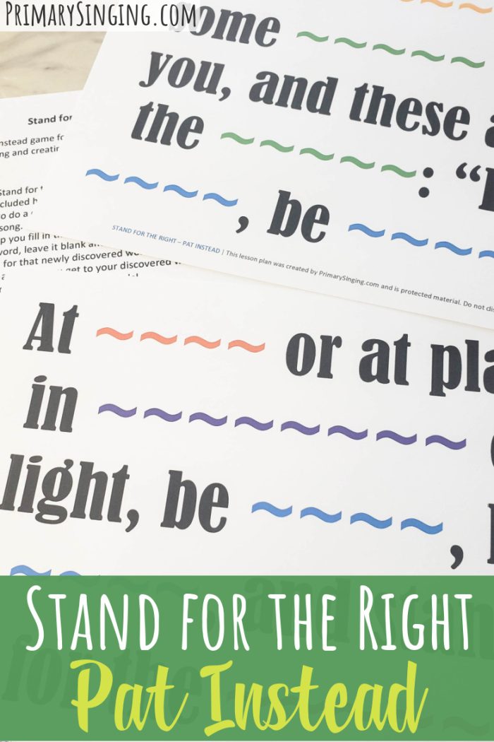 Teach Stand for the Right Singing Time Idea - Pat Instead! 