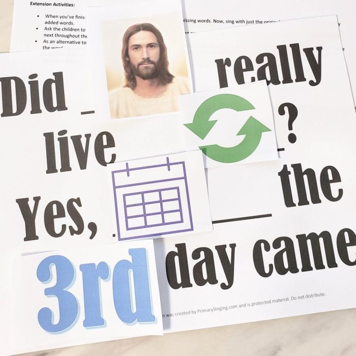 Did Jesus Really Live Again Find the Word singing time lesson plan LDS