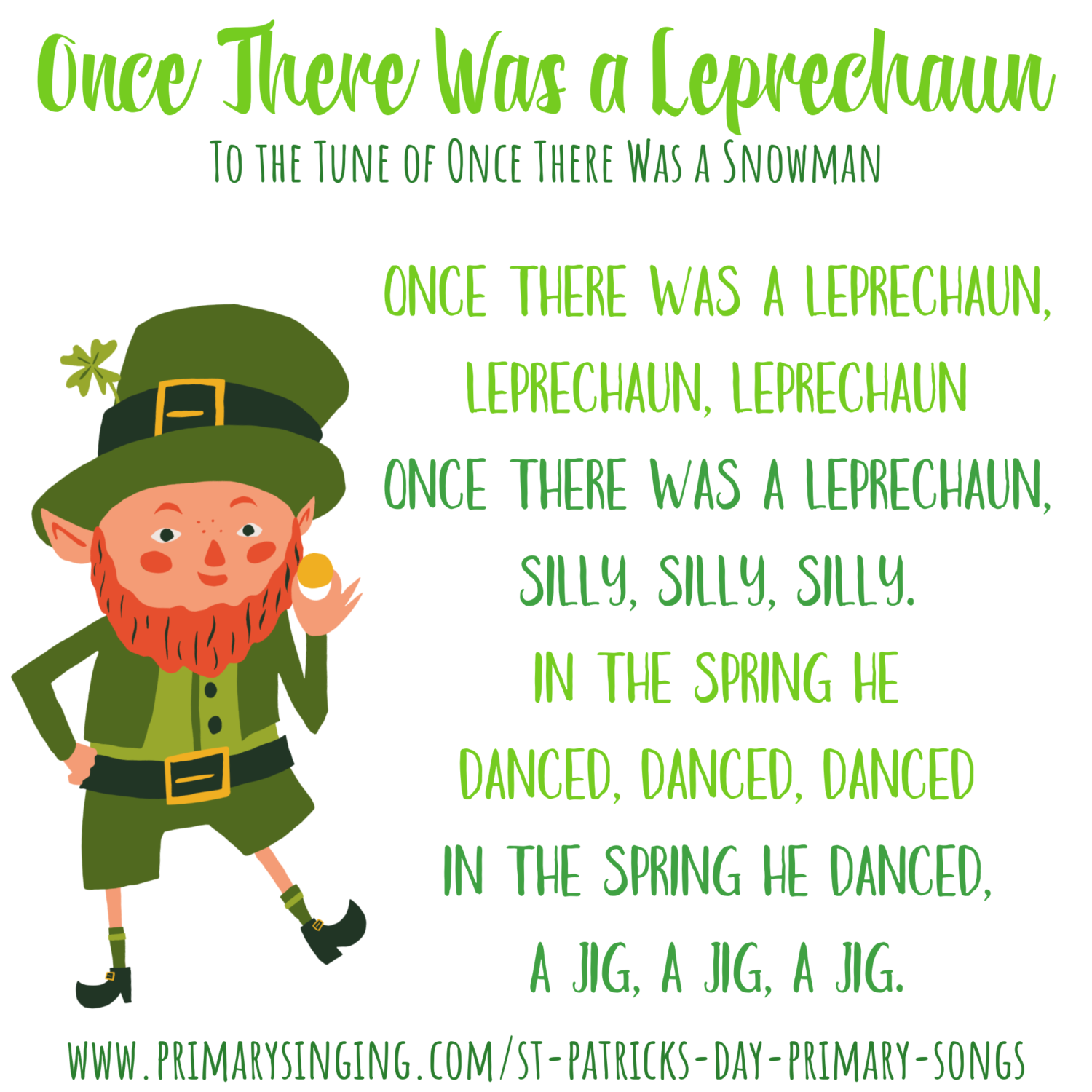 Once there was a Leprechaun and other fun LDS St Patrick's Day Primary songs!