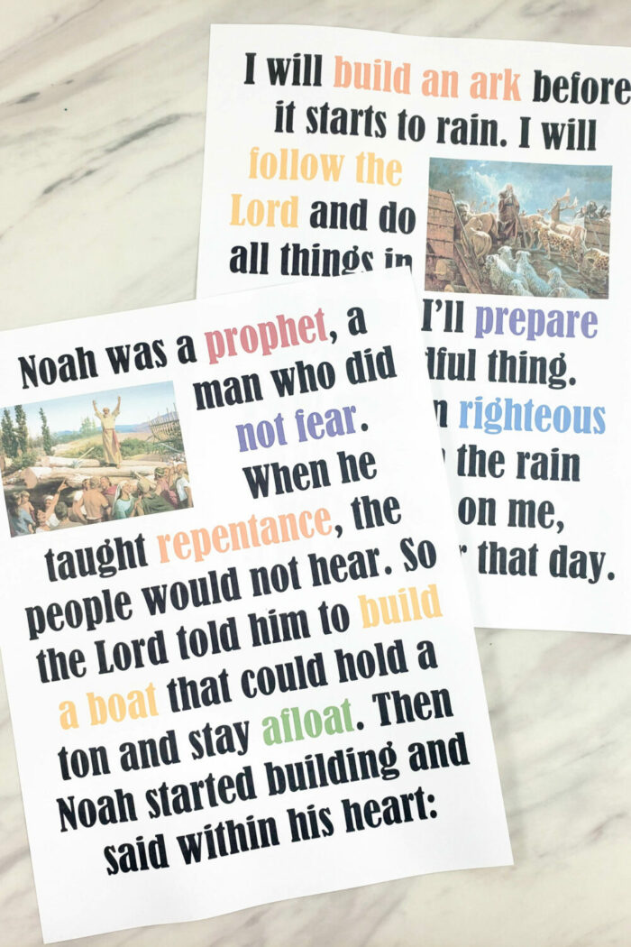 Build an Ark Flip Chart for Singing Time - a helpful printable file in 3 formats for Primary Music Leaders and Choristers! See all our Come Follow Me Primary Songs ideas and activities.
