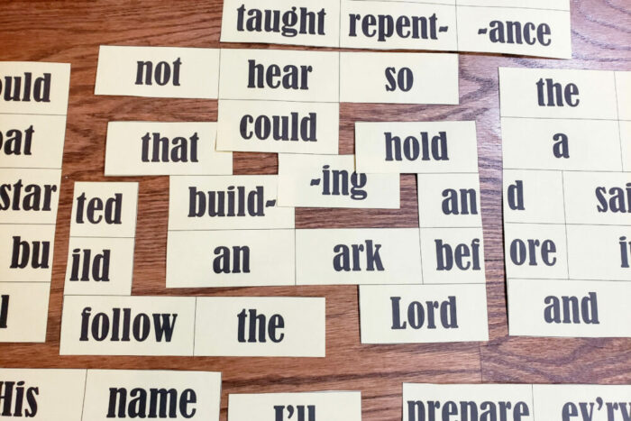 Build an Ark lyrics Noah's ark puzzle printable lyrics unscramble singing time game including printable song helps for LDS Primary Music Leaders