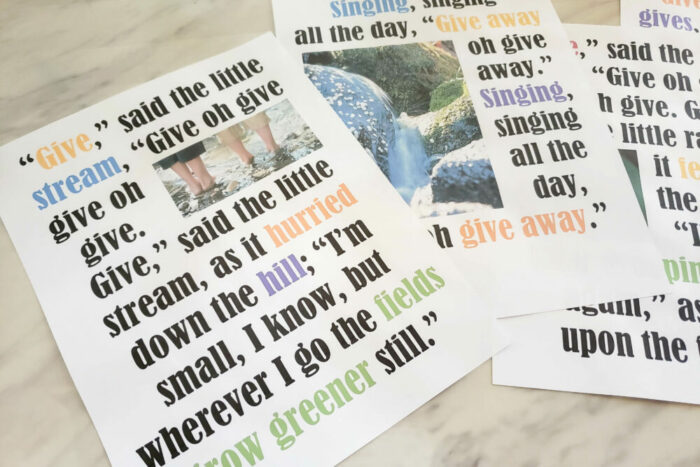Give Said the Little Stream Flip Chart for Primary Singing Time! Printable Primary flip charts in 3 styles: colorful, simple black and white, and slideshow flipchart options.