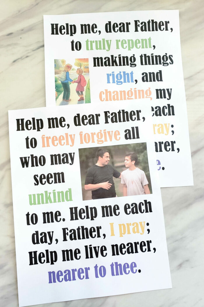 Help Me Dear Father Flip Chart for Primary Singing Time! Printable Primary flip charts in 3 styles: colorful, simple black and white, and slideshow flipchart options.