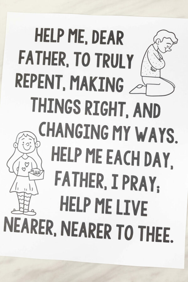 Help Me Dear Father Flip chart for Primary Singing Time pictures and lyrics to help you teach this song to the Primary children! A printable resource for LDS Primary music leaders.