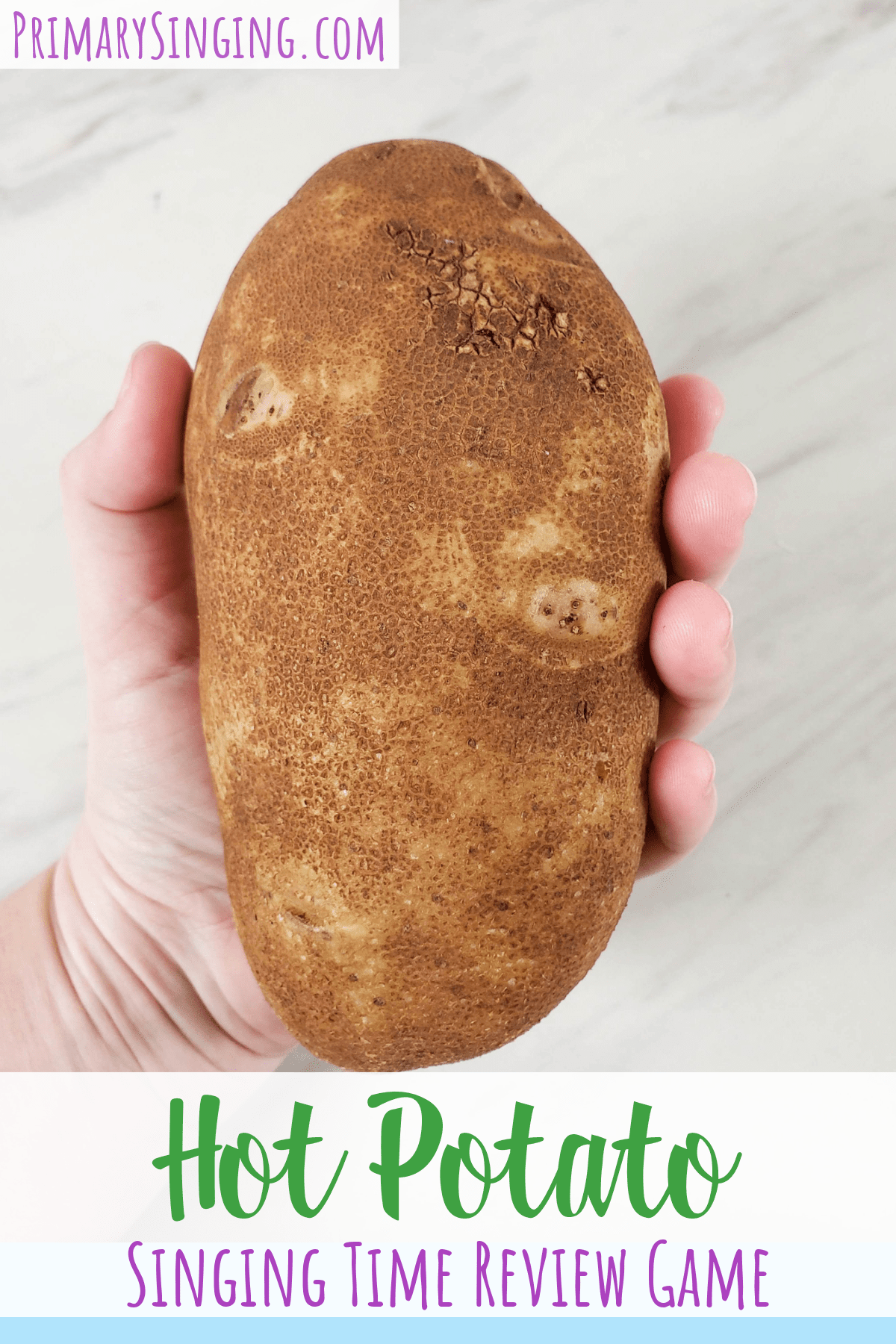 Hot Potato Singing Time Review Game for LDS Primary Music Leaders. Pass the hot potato and if it stop on you, you're out! Plus lots of fun twists on how to play to make it more interactive for music teachers.