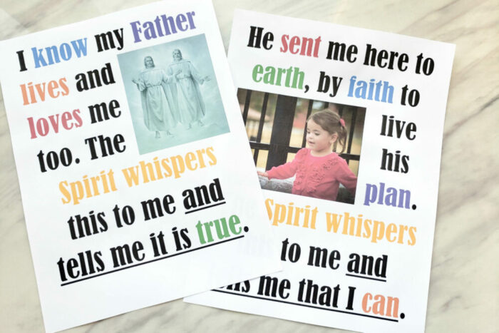 I Know My Father Lives flip chart and lyrics for your Primary singing time lessons! Free printable resource and powerpoint option for Primary music leaders.
