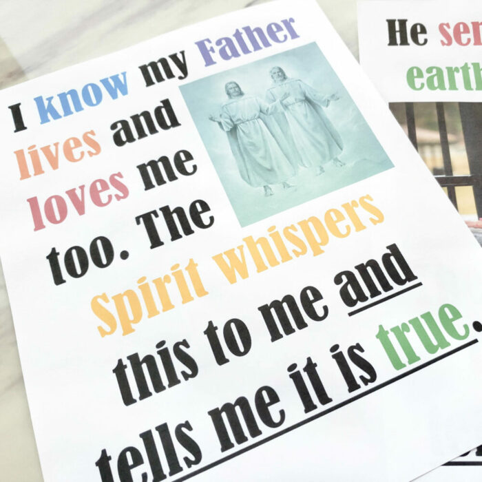 I Know My Father Lives flipchart printable