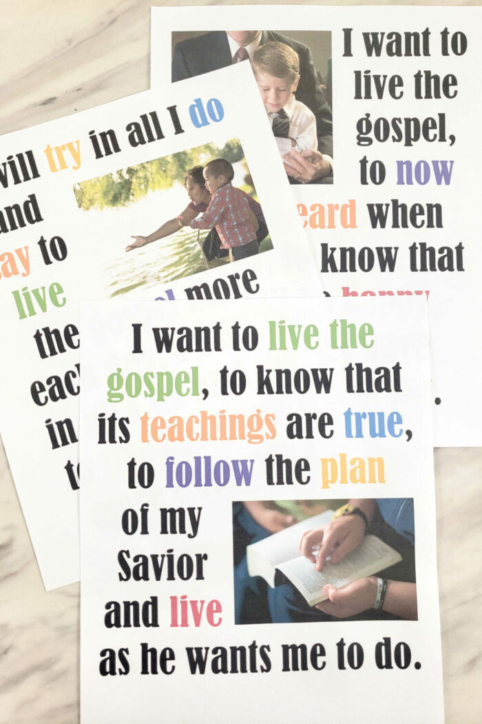 I Want to Live the Gospel Flip Chart for Singing Time - a helpful printable file in 3 formats for Primary Music Leaders and Choristers! See all our Come Follow Me Primary Songs ideas and activities.