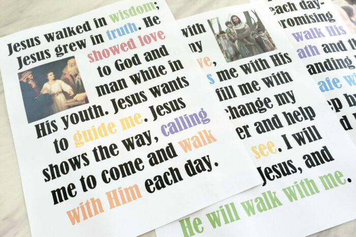 I Will Walk with Jesus Flip Chart singing time helps for LDS Primary Music Leaders