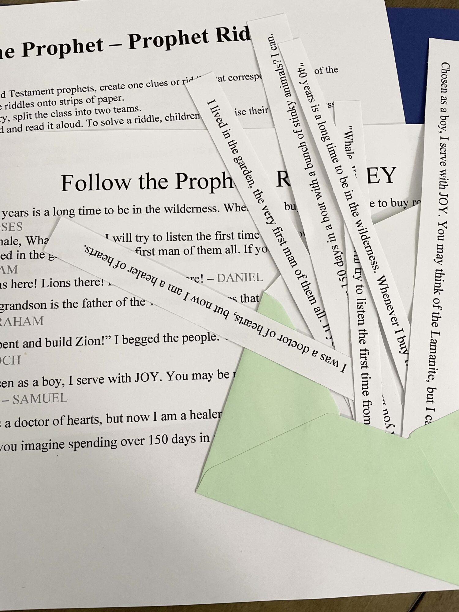 printable Follow the Prophet Riddles game for LDS Primary Singing Time or CFM.
