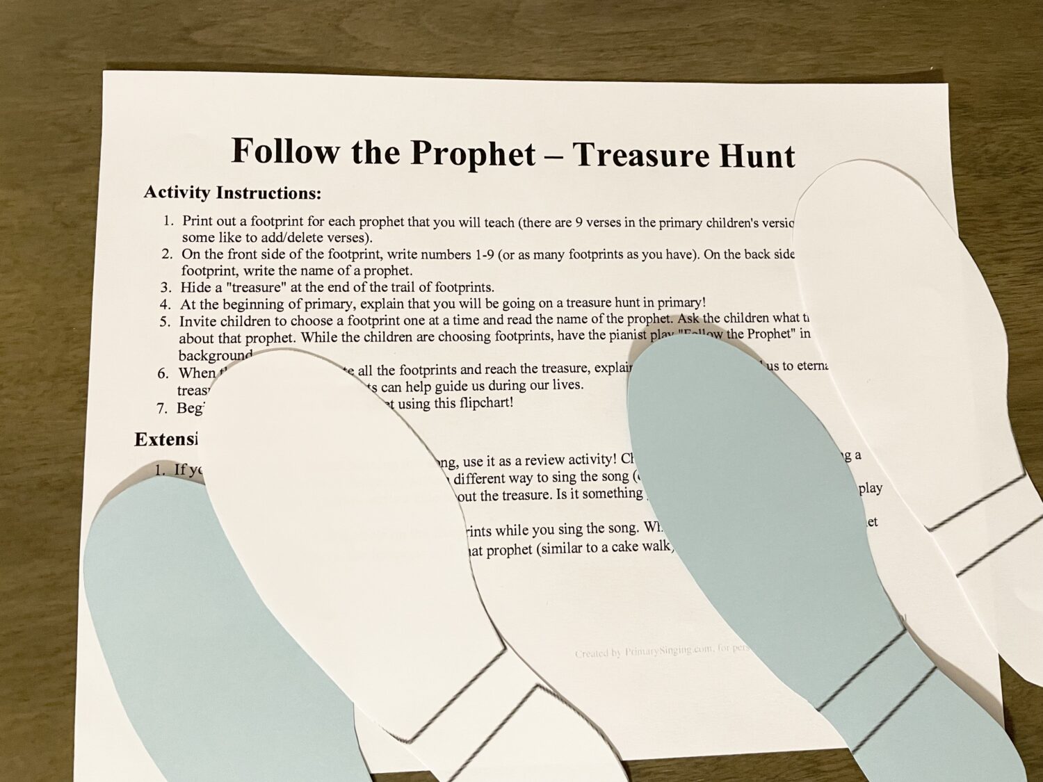 Follow the Prophet Treasure Hunt Singing time ideas for Primary Music Leaders IMG 6100 e1645738841846