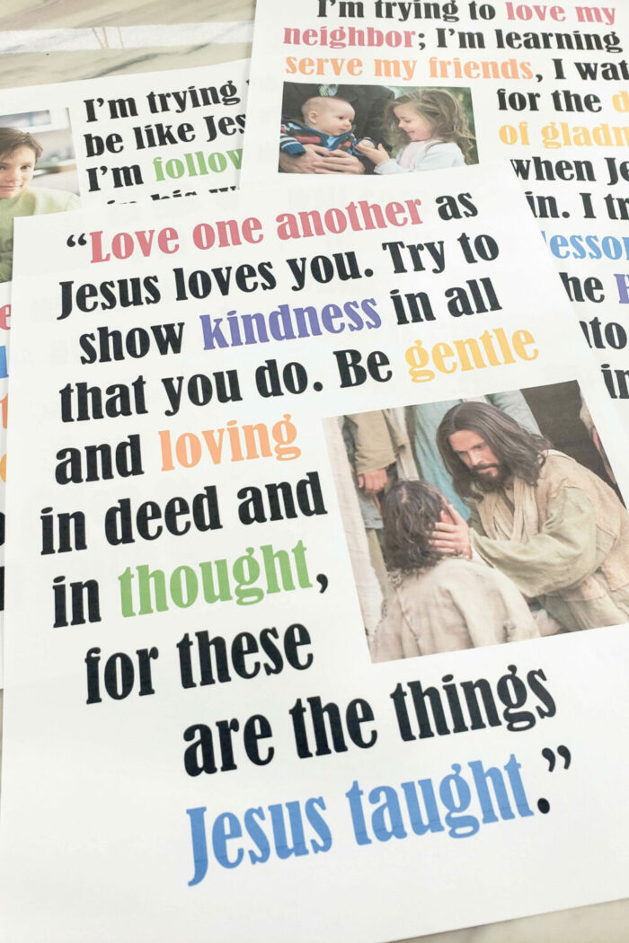 I'm Trying to Be Like Jesus Flip Chart for Singing Time - a helpful printable file in 3 formats for Primary Music Leaders and Choristers! See all our Come Follow Me Primary Songs ideas and activities.