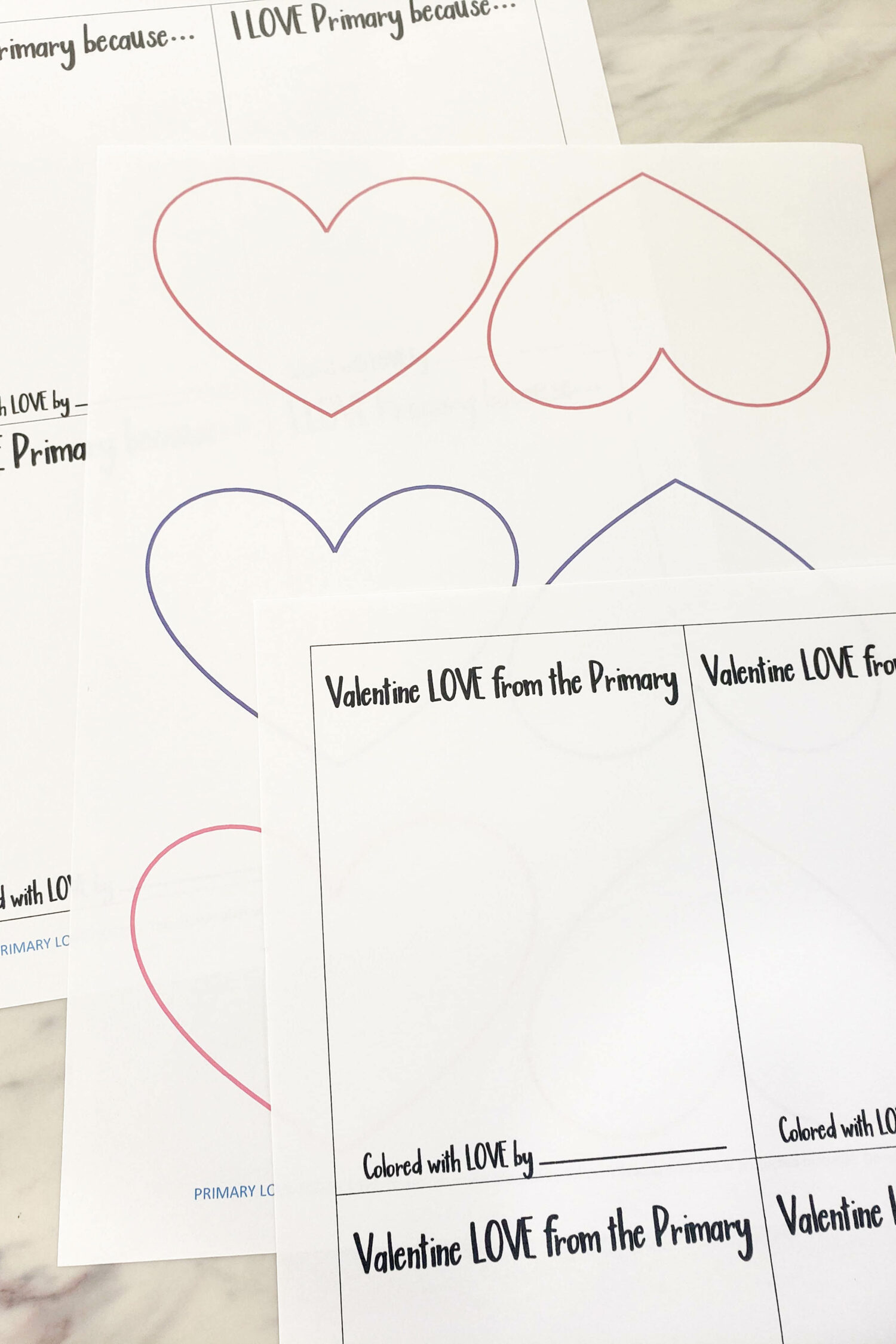 Primary Love Notes for Valentine's Day printable cards to use in Singing Time lessons - free printables and ideas on how to use them!
