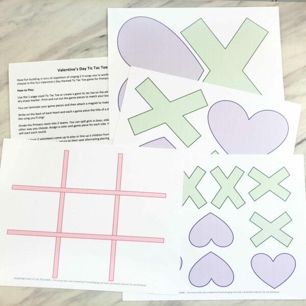 Shop: Valentine's Day Tic Tac Toe & Love Notes Singing time ideas for Primary Music Leaders Valentines Day Tic Tac Toe 20220209 105245
