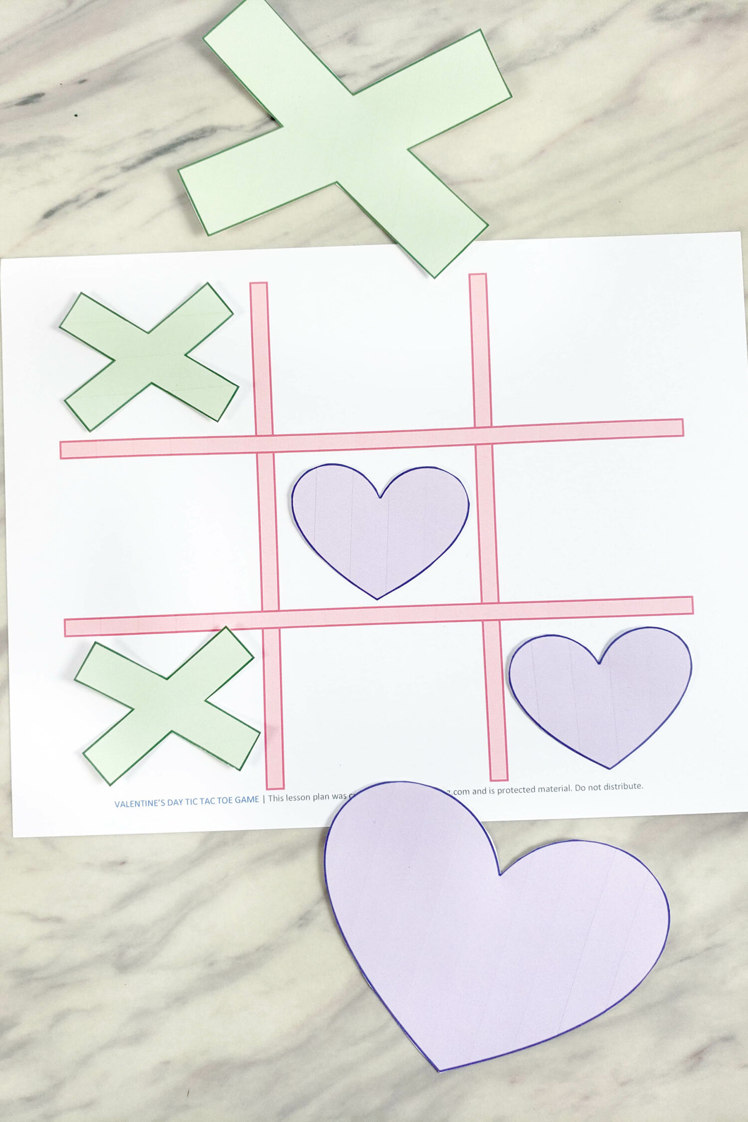 Valentine's Day tic tac toe game printable Primary singing time ideas for Valentine's Day