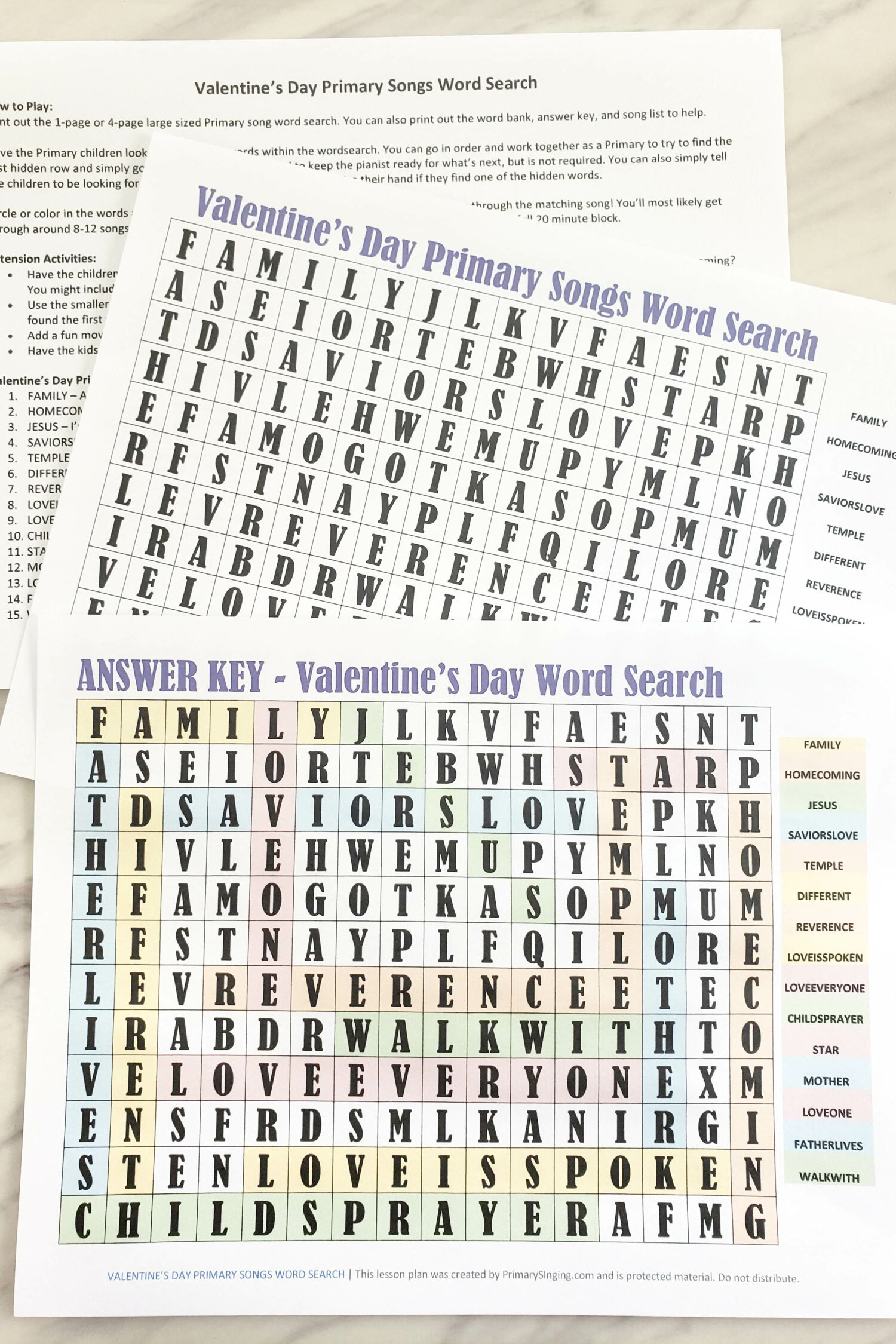 Primary Songs Valentine Word Search Easy ideas for Music Leaders Valentines Day Word Search 20220208 121212