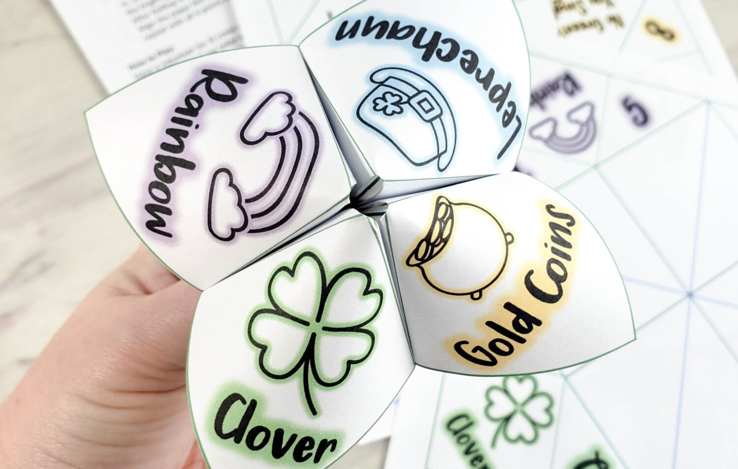 Back to School Get to Know You Cootie Catcher Easy ideas for Music Leaders sm St Patricks Day Fortune Teller 20220209 111822