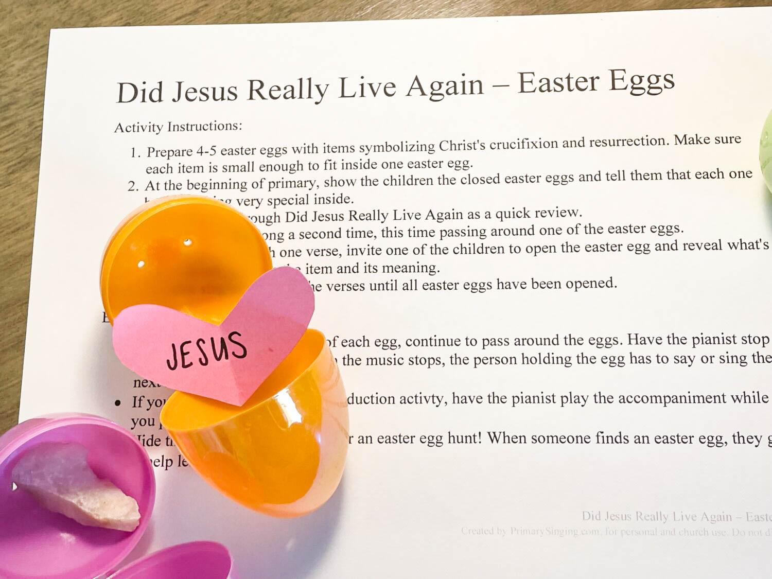 For a fun way to review Did Jesus Really Live Again this month, try out this Did Jesus Really Live Again Easter Eggs activity for singing time. This is activity can be very fun while also bringing the spirit into primary. Includes printable song helps for LDS Primary Music Leaders.