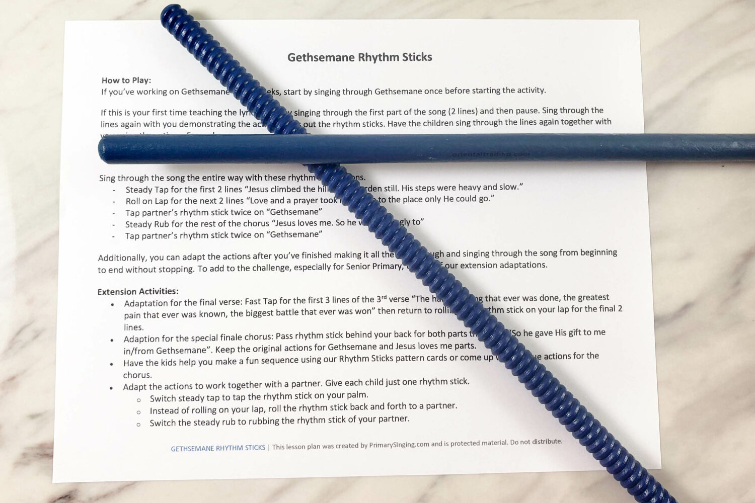 Gethsemane Rhythm Sticks singing time idea with an easy pattern to use with song helps for LDS Primary Music Leaders. Perfect song to use for Easter or New Testament Come Follow Me songs.