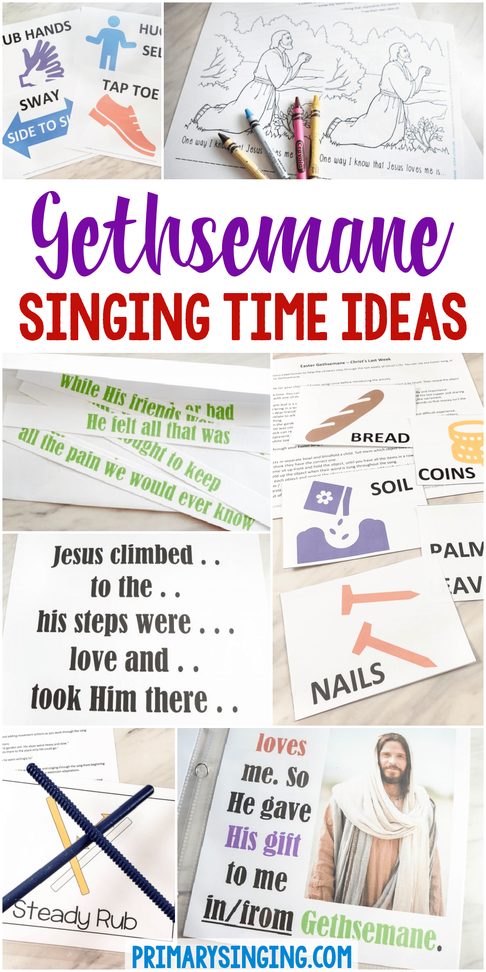 25 Gethsemane Singing Time Ideas - Easy ways to teach Gethsemane song for LDS Primary Music Leaders including printable song helps with a variety of learning styles. Links to videos, movement activities, living music, and even a book for teaching with purpose!