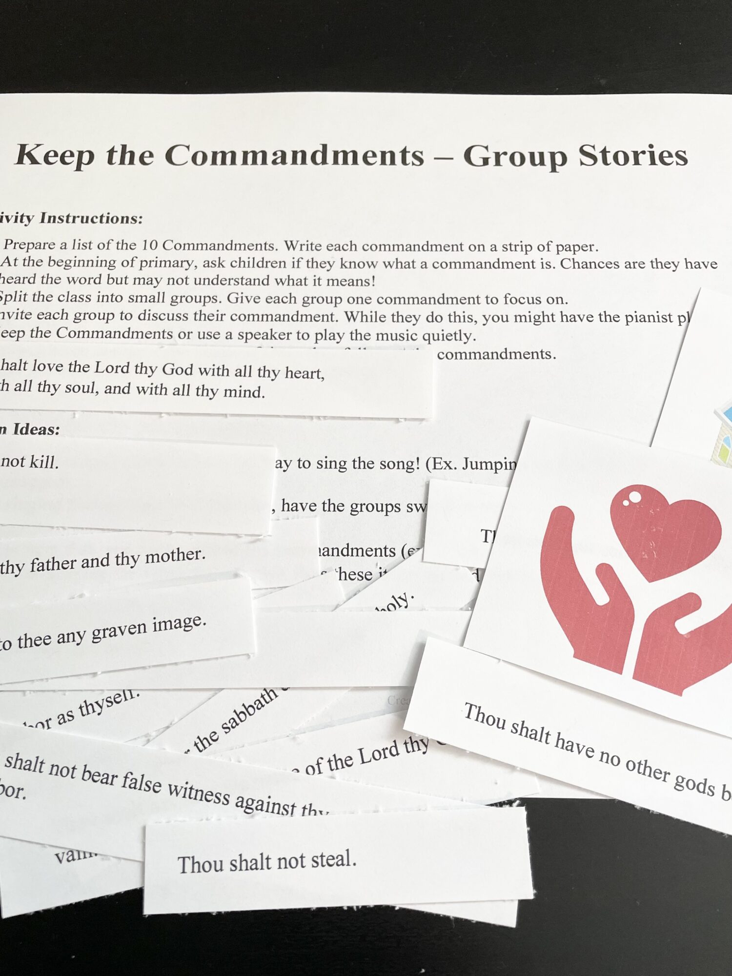 Keep the Commandments - Group Stories Activity Easy ideas for Music Leaders IMG 6197