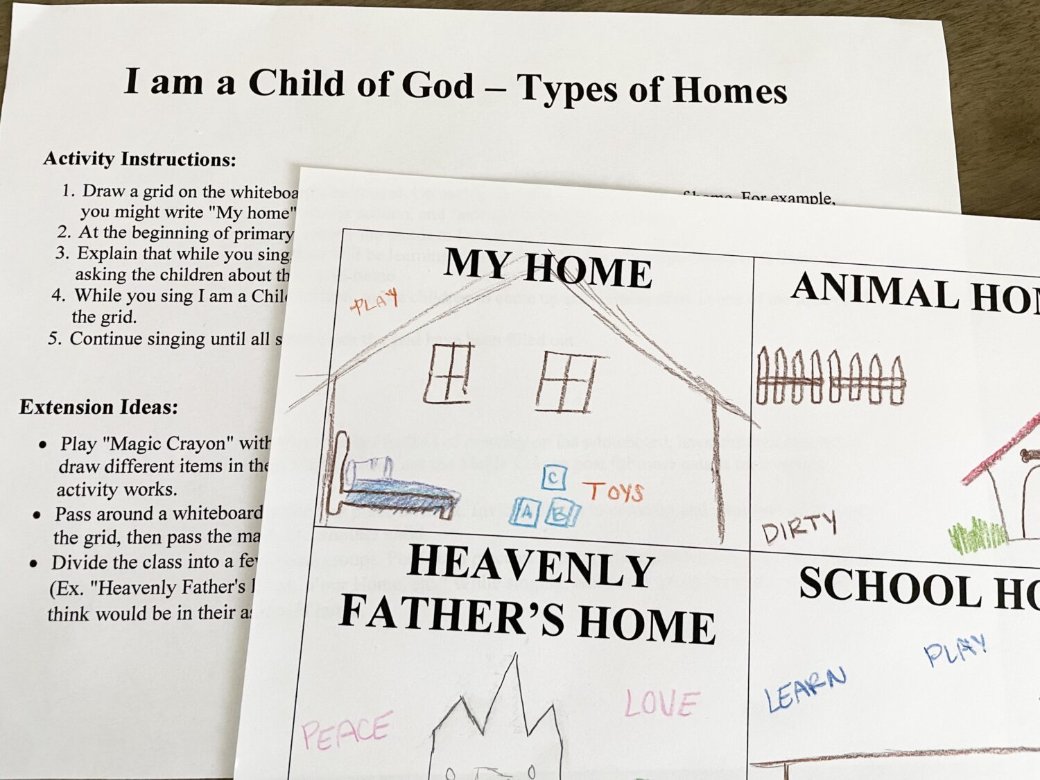 I am a Child of God - Types of Homes Easy singing time ideas for Primary Music Leaders IMG 6203 e1647554381397