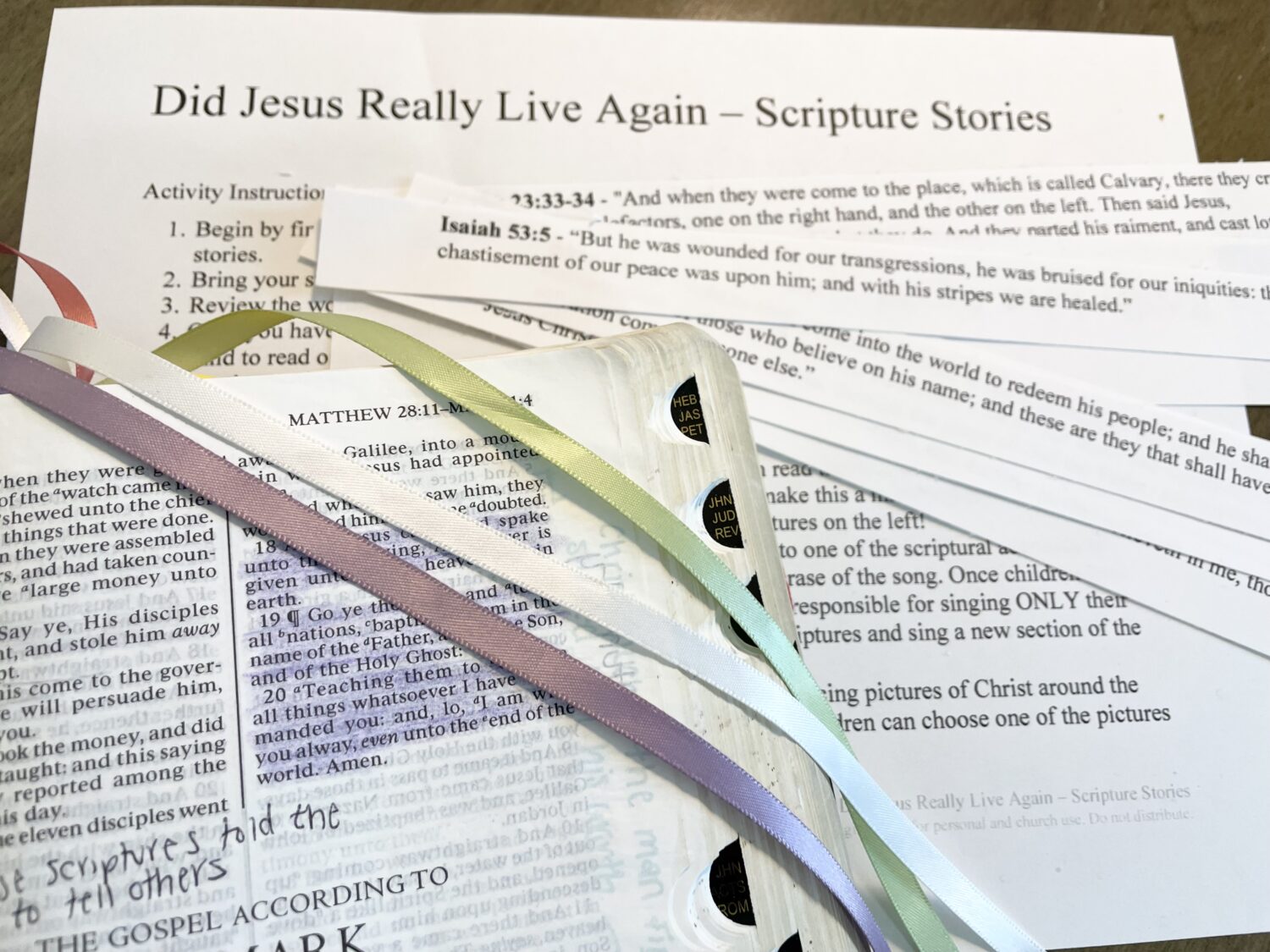 Did Jesus Really Live Again Scripture Stories singing time ideas for LDS Primary Music Leaders