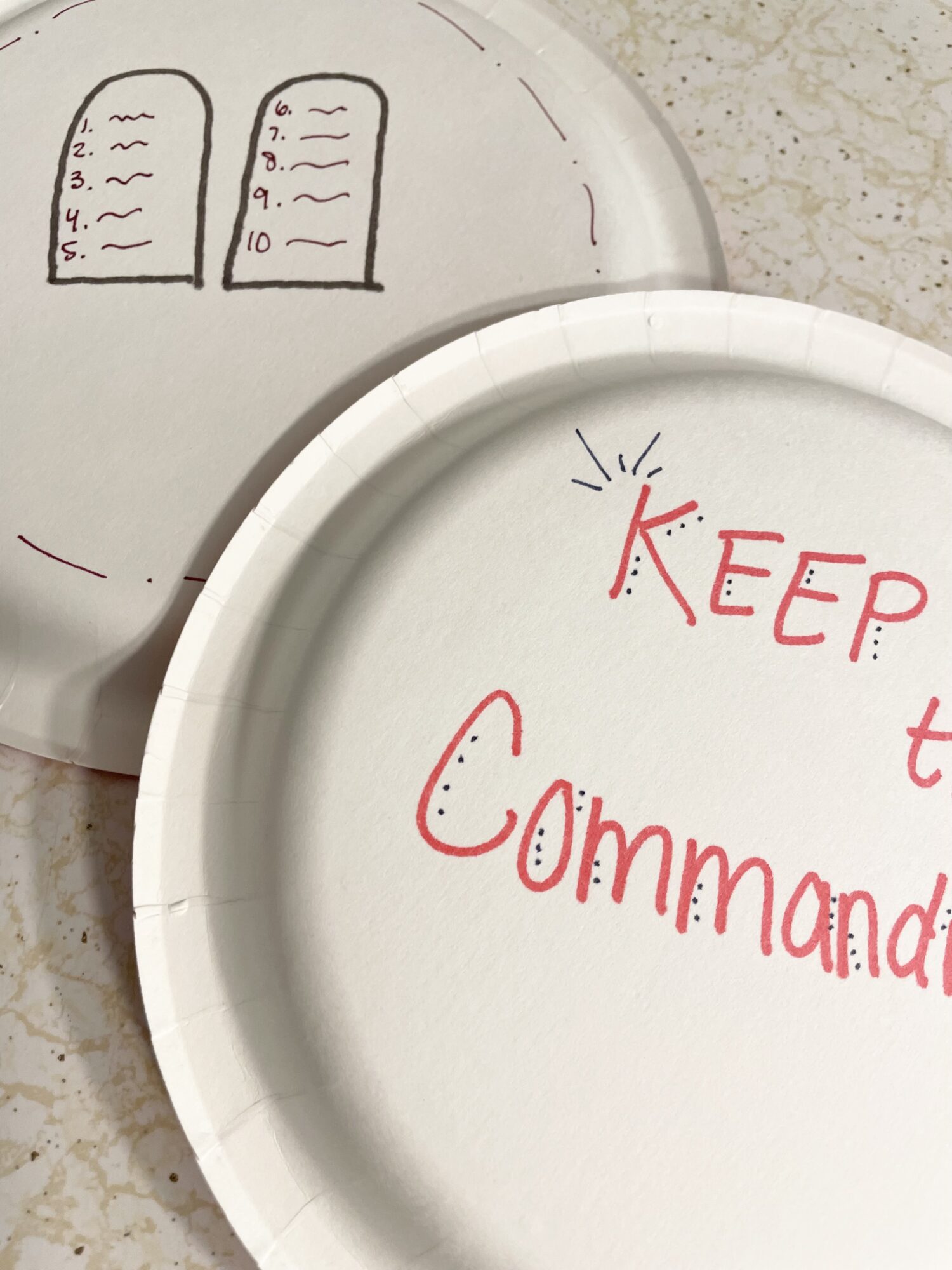 Keep the Commandments Paper Plates singing time idea with song helps for LDS Primary Music Leaders fun movement activity for teaching this song