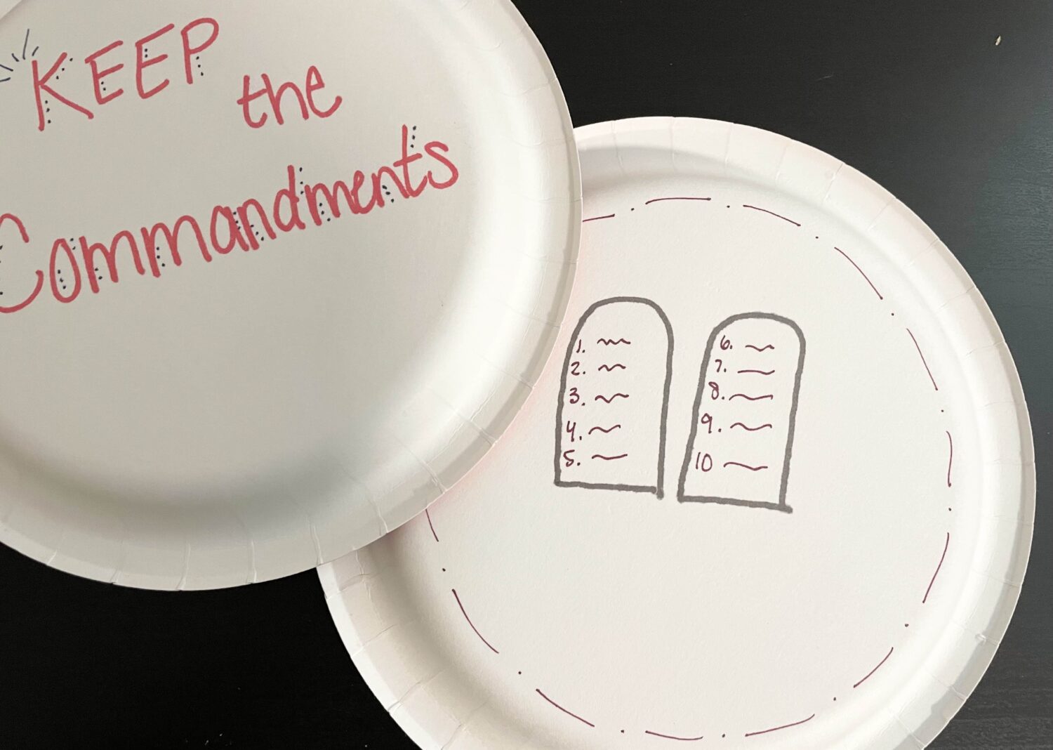 Keep the Commandments paper plates pattern singing time ideas and song helps for LDS Primary music leaders teaching this song for Old Testament come follow me