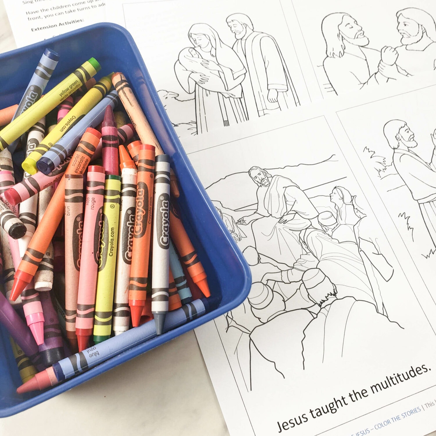 Tell Me the Stories of Jesus Color the Stories singing time ideas from Jesus' life to connect with this LDS Primary song with fun printable song helps for Primary music leaders.