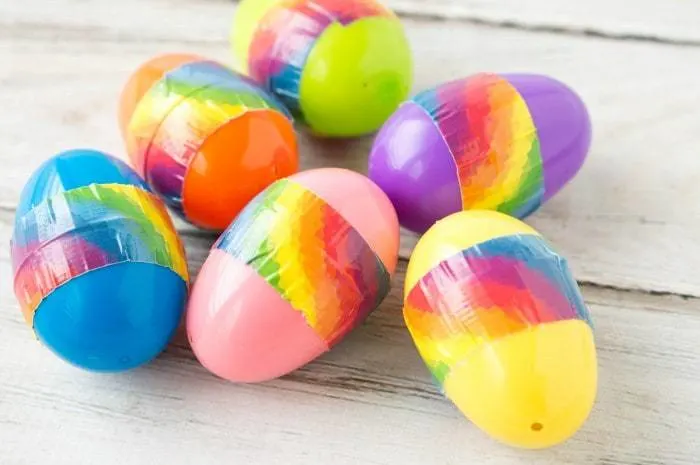 Homemade egg shakers for LDS Primary Music Leaders singing time manipulatives and instruments to help music teachers using easter eggs.