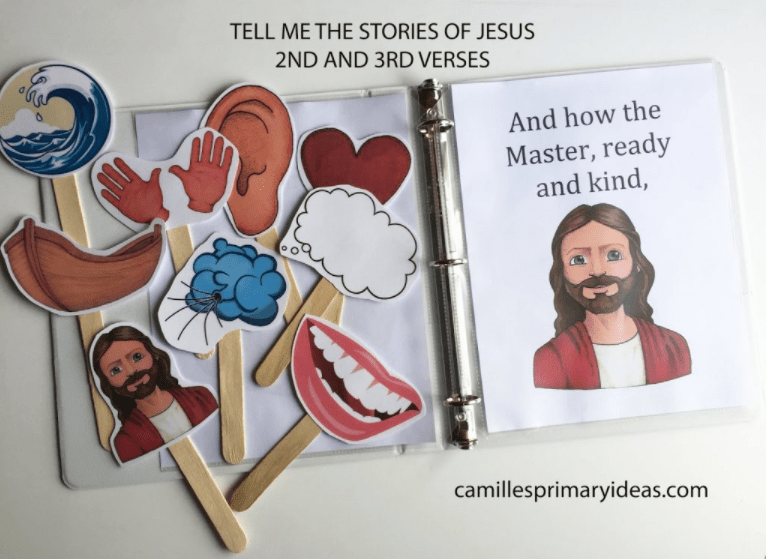 Tell Me the Stories of Jesus Visual Storytelling Primary singing time idea