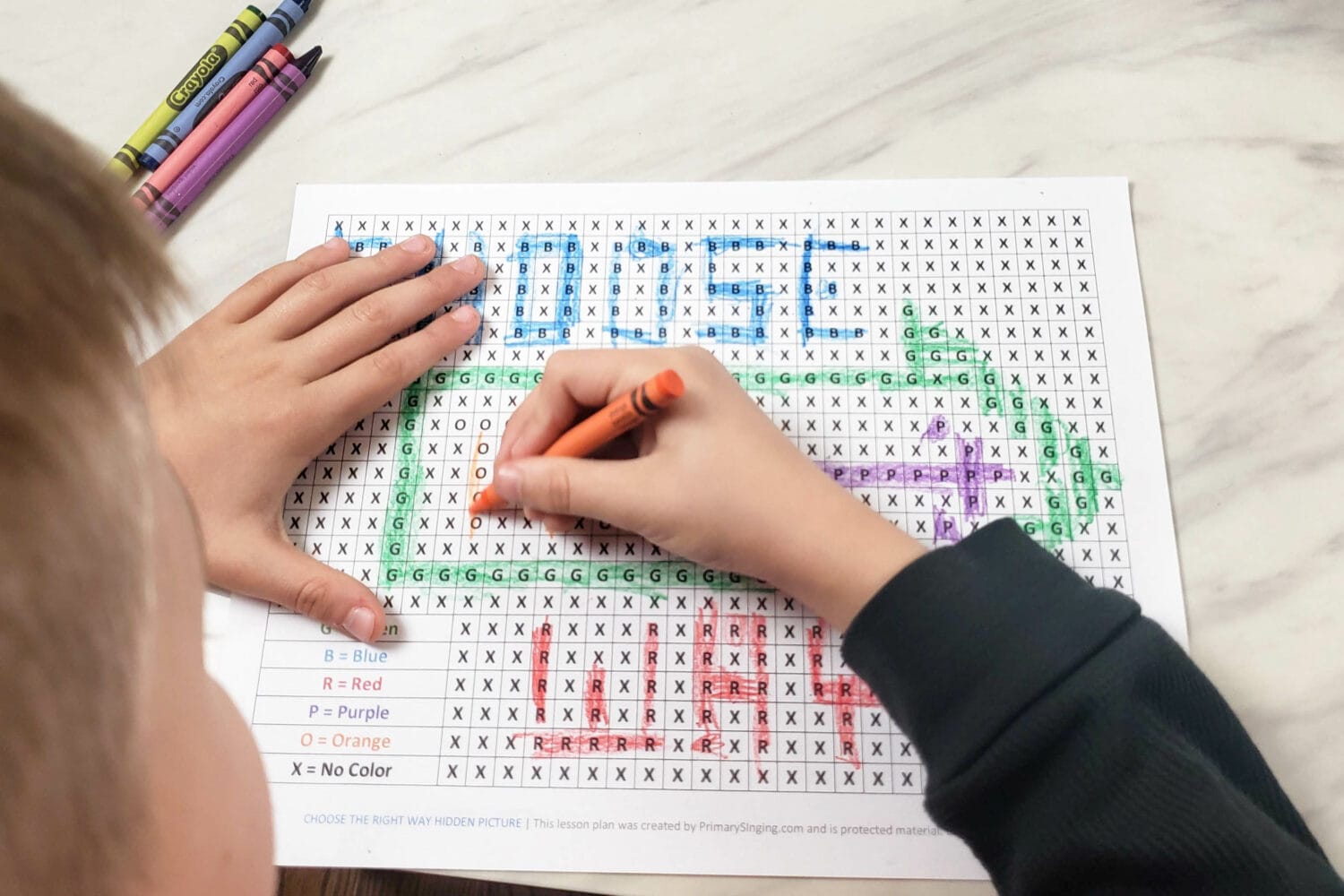 Choose the Right Way Hidden Picture 5 Choose the Right Way Hidden Pictures singing time idea with printable song helps for LDS Primary music leaders or home Come Follow Me study! Also great as a general conference printable worksheet. Coloring page for Primary!