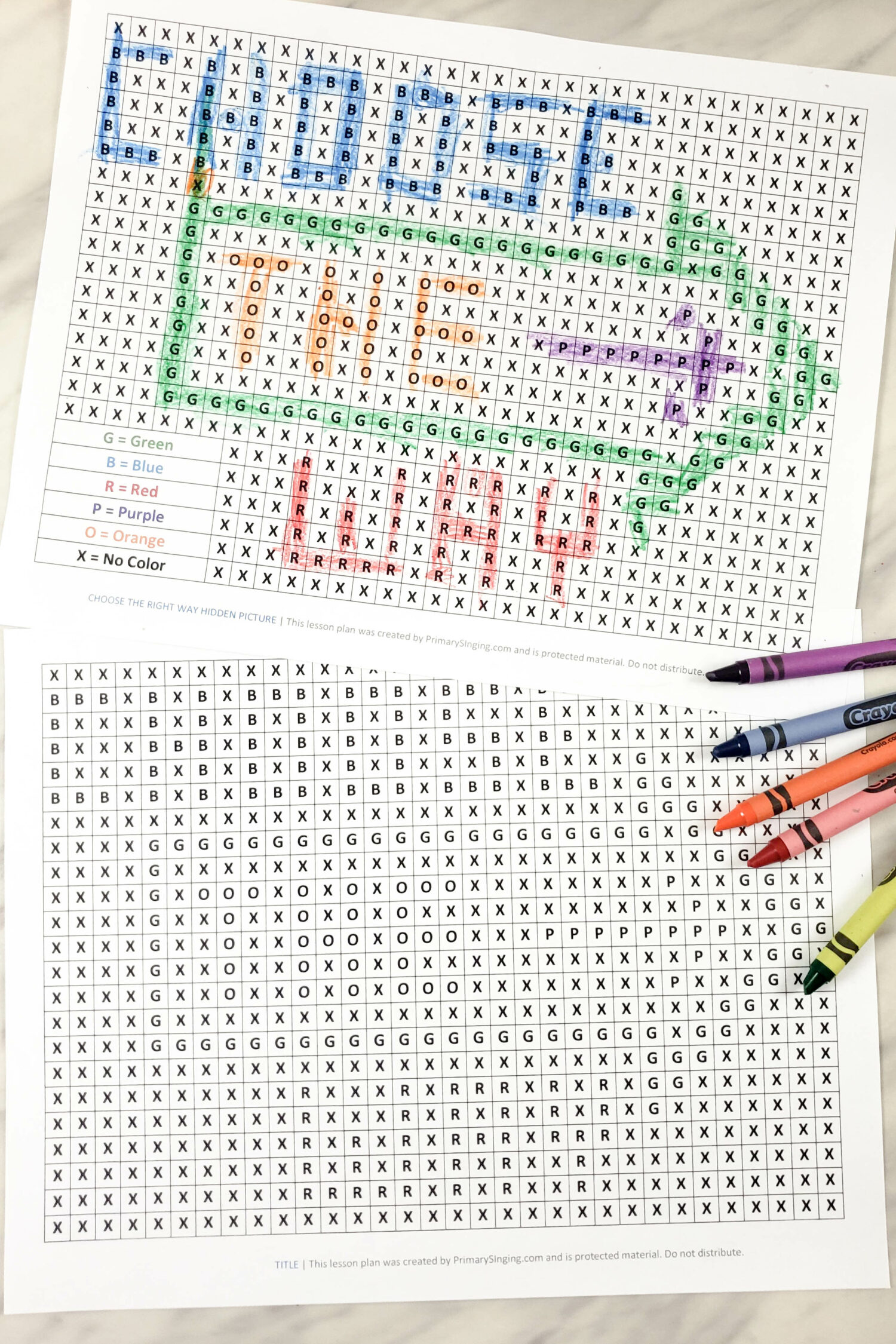 Choose the Right Way Hidden Pictures singing time idea with printable song helps for LDS Primary music leaders or home Come Follow Me study! Also great as a general conference printable worksheet. Coloring page for Primary!