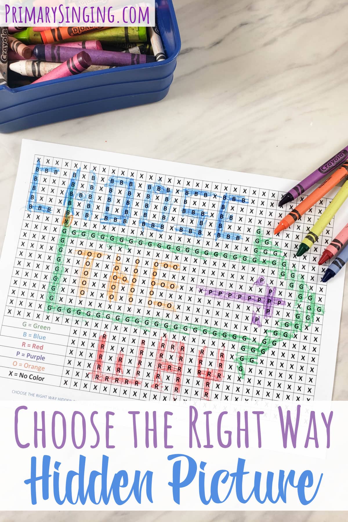 Choose the Right Way Hidden Picture 1 Choose the Right Way Hidden Pictures singing time idea with printable song helps for LDS Primary music leaders or home Come Follow Me study! Also great as a general conference printable worksheet. Coloring page for Primary!