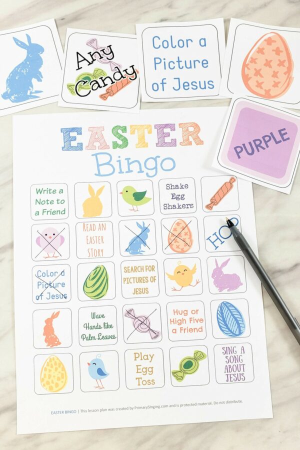 Shop: Easter Bingo & Connect 4 Review Games Singing time ideas for Primary Music Leaders Easter Singing Time Bingo 20220407 123701