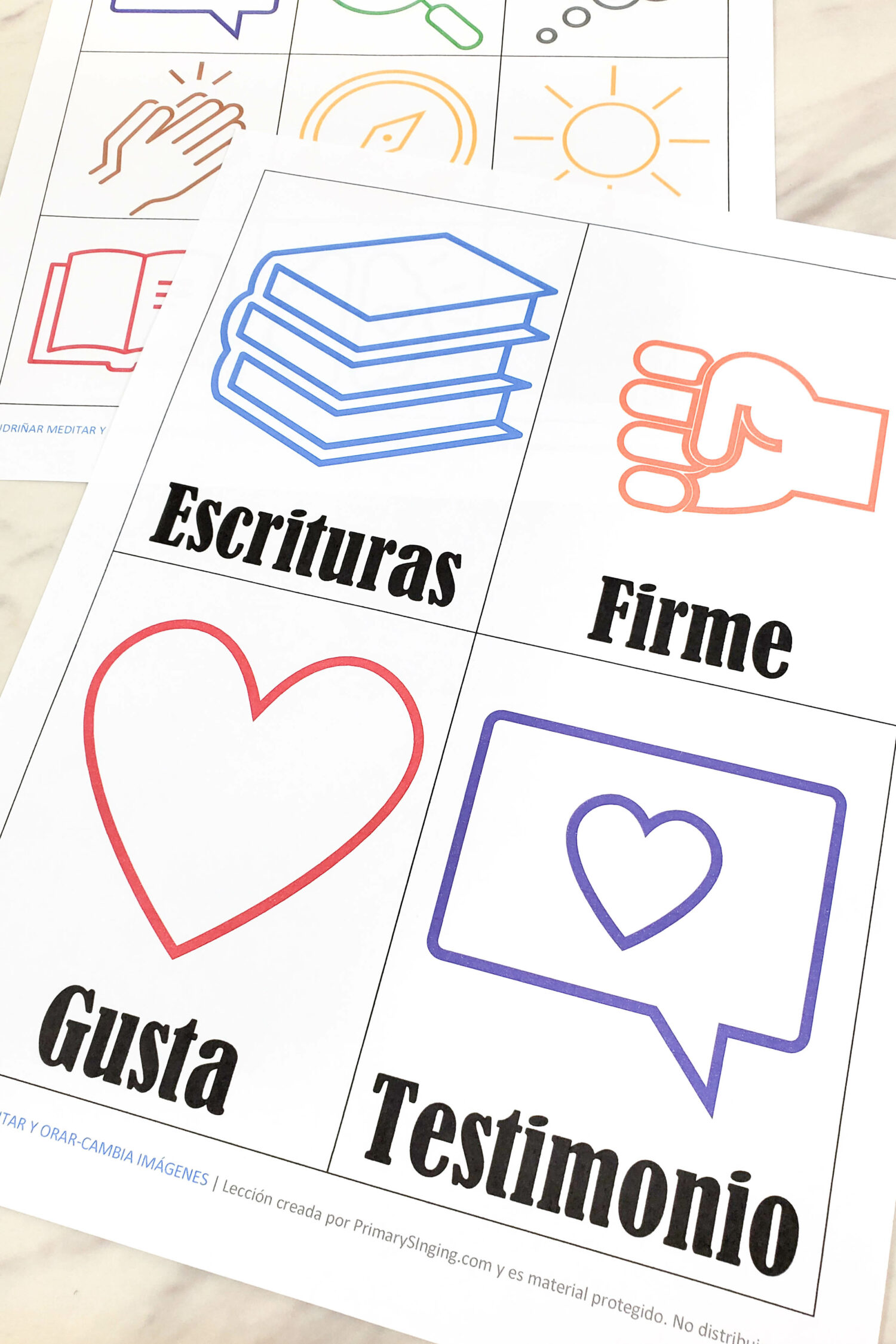Está actividad esta diseñada con bonitos carteles de palabras clave y se intercambian dos carteles hasta conseguir todos los carteles en el orden correcto. Para líderes de música de la Primaria el tiempo de cantar. SUD