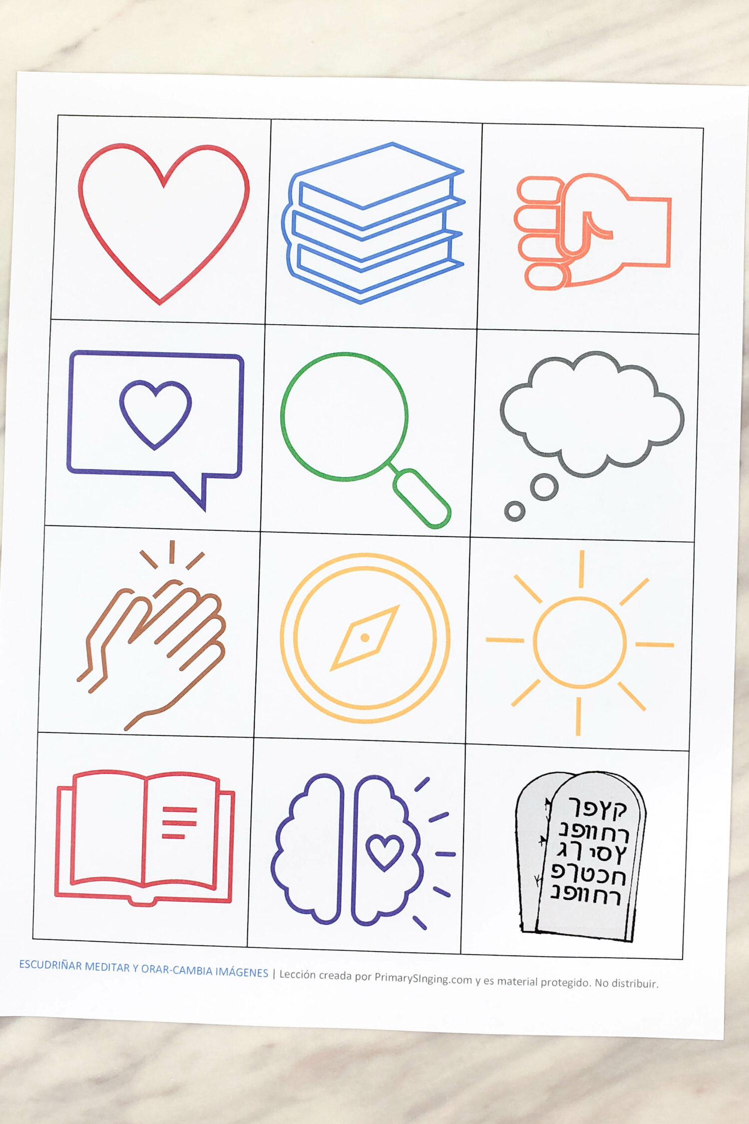 Está actividad esta diseñada con bonitos carteles de palabras clave y se intercambian dos carteles hasta conseguir todos los carteles en el orden correcto. Para líderes de música de la Primaria el tiempo de cantar. SUD