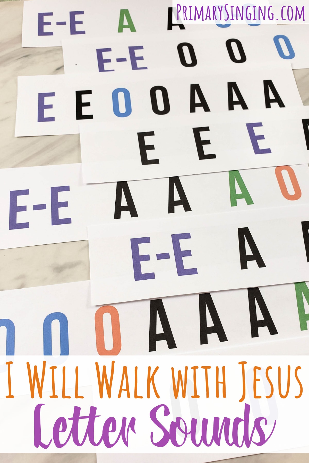 I Will Walk with Jesus Letter Sounds singing time ideas for LDS Primary music leaders with printable song helps