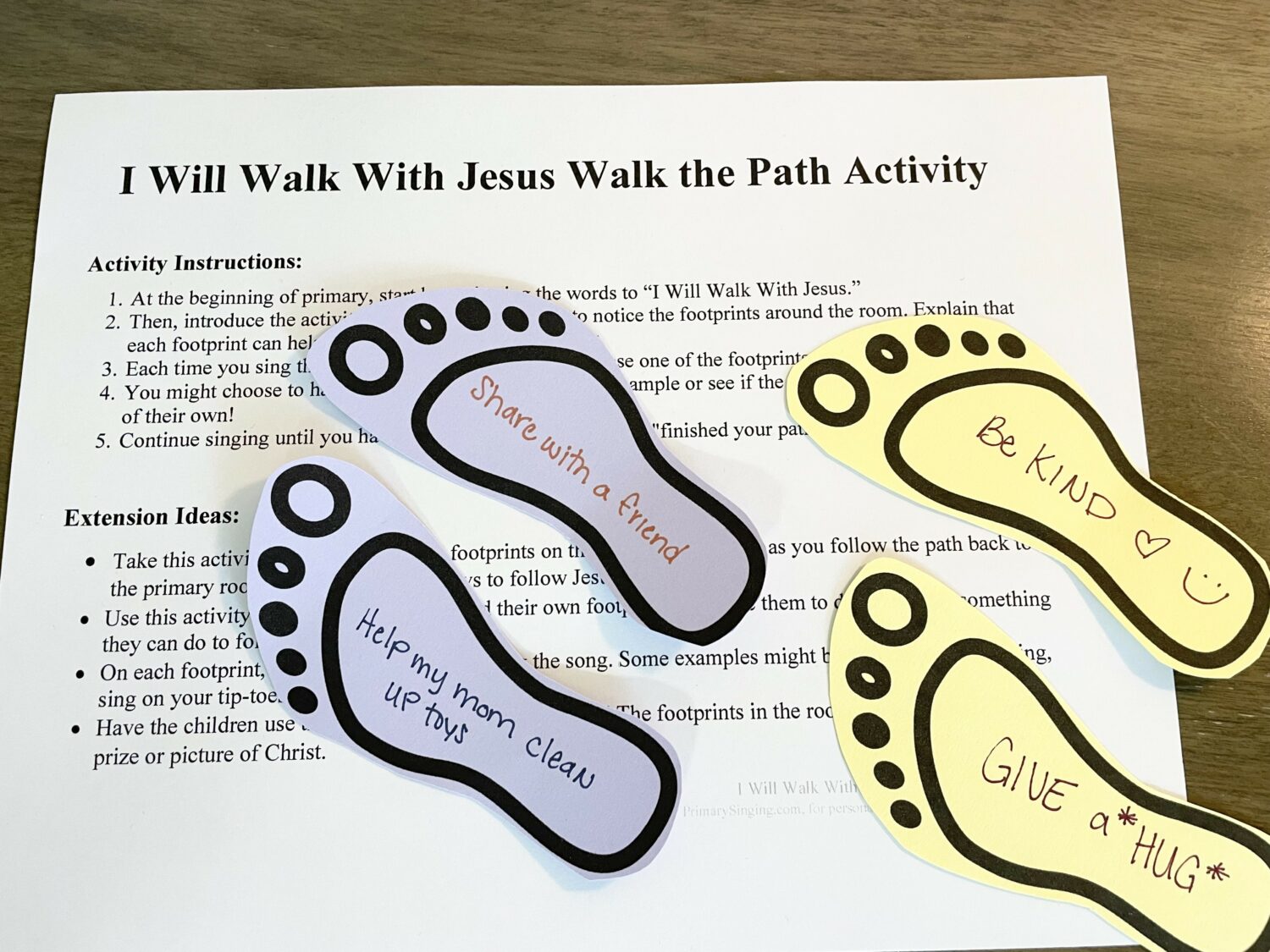 I Will Walk with Jesus Walk the Path singing time ideas for LDS Primary music leaders with printable song helps