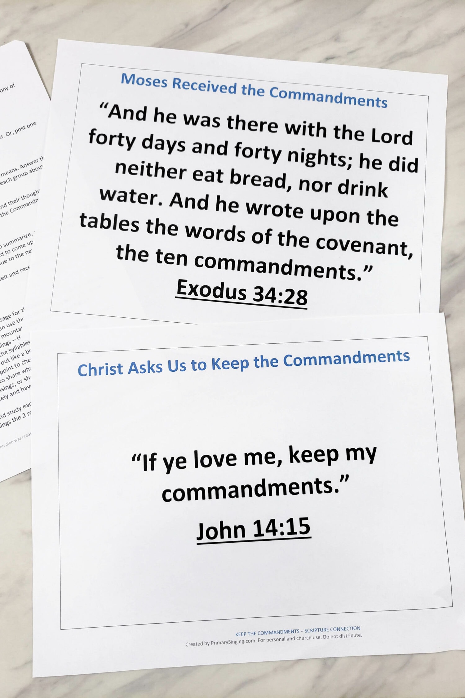 Keep the Commandments Scripture Questions singing time ideas for teaching with printable song helps for LDS Primary Music Leaders