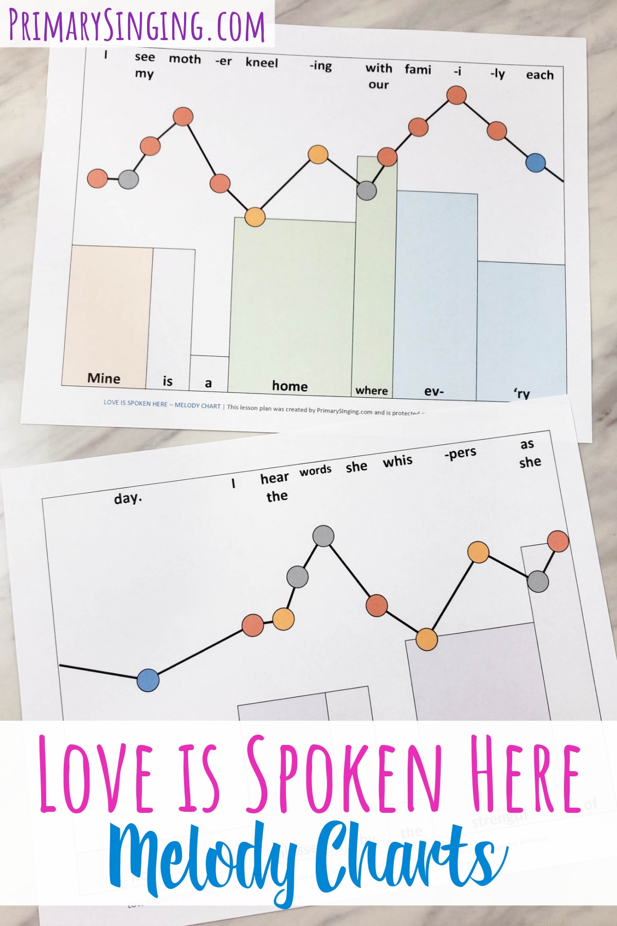 3-in-1 Printable Love is Spoken Here Melody Charts make it fun and exciting to teach this LDS Primary song in singing time with song helps for Music Leaders.