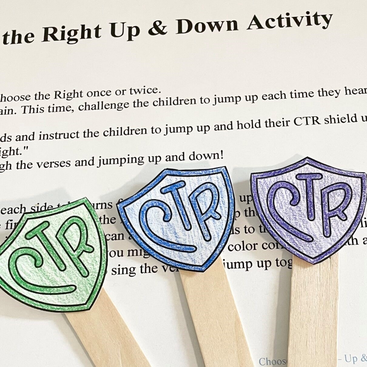 choose the right up and down fun singing time activity for Primary