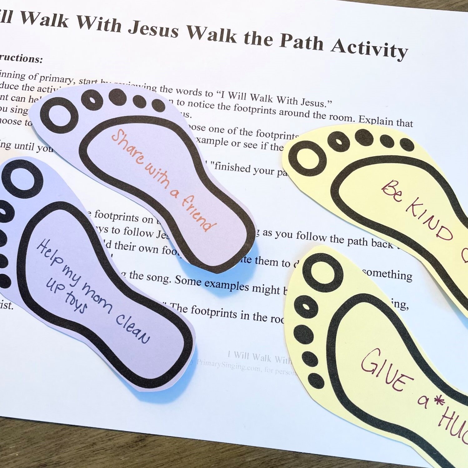 I Will Walk with Jesus Walk the Path singing time ideas for LDS Primary music leaders with printable song helps
