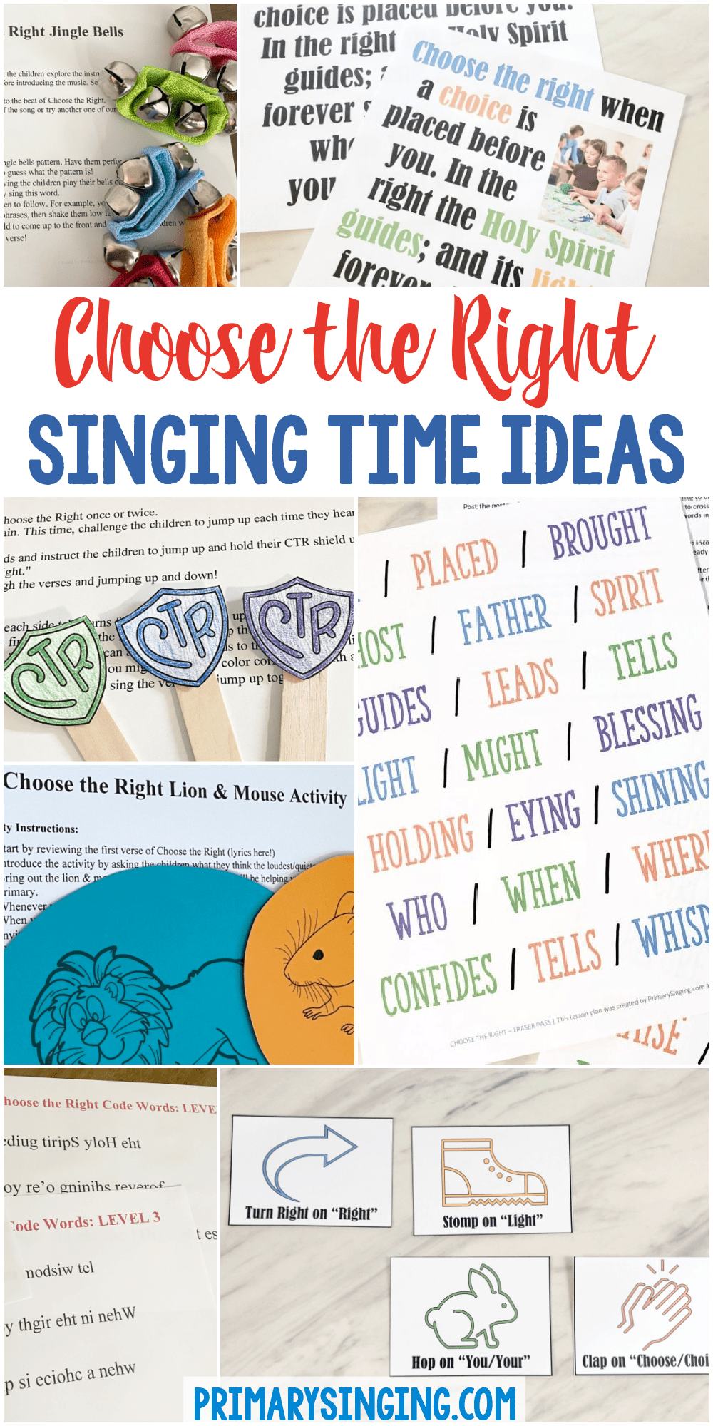 Choose the Right Singing Time Ideas for this beloved LDS Hymn with quick, easy and fun ways to teach this song for LDS Primary Music Leaders