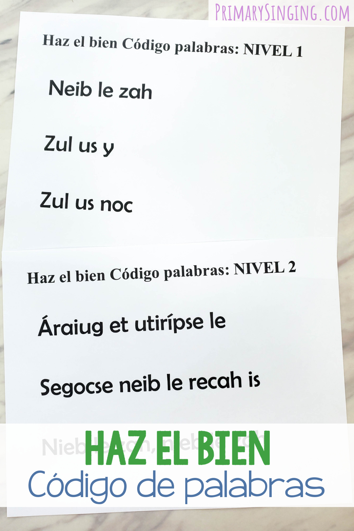 Haz el bien Código de palabras 1 ¡Este divertido juego de palabras es ideal tanto para los pequeños como los más grandes de la primaria! ¡Descifra el código y diviértete cantando Haz el bien! Para líderes de música de la primaria el tiempo de cantar. SUD