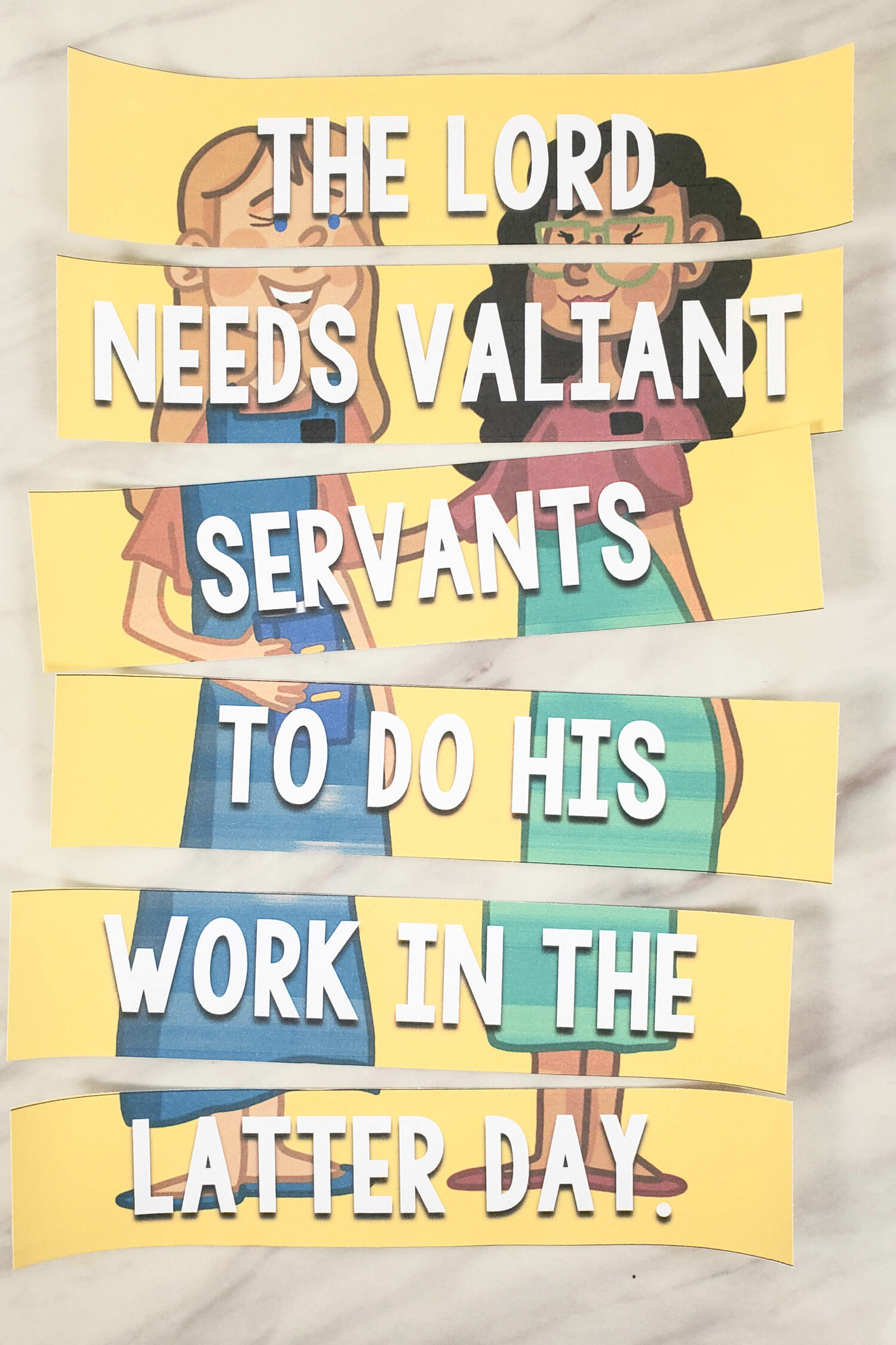I Will Be Valiant Picture Puzzles fun singing time activity! Cut out this picture puzzle with lyrics and have the Primary children help you put it back in the correct order. Printable song helps for LDS Primary music leaders.