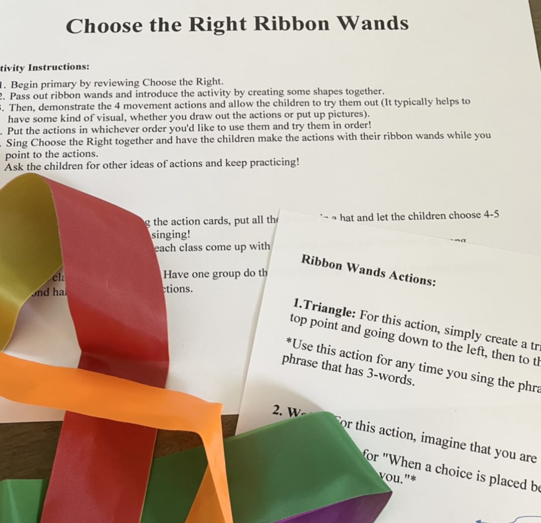 Choose the Right Ribbon Wands singing time idea