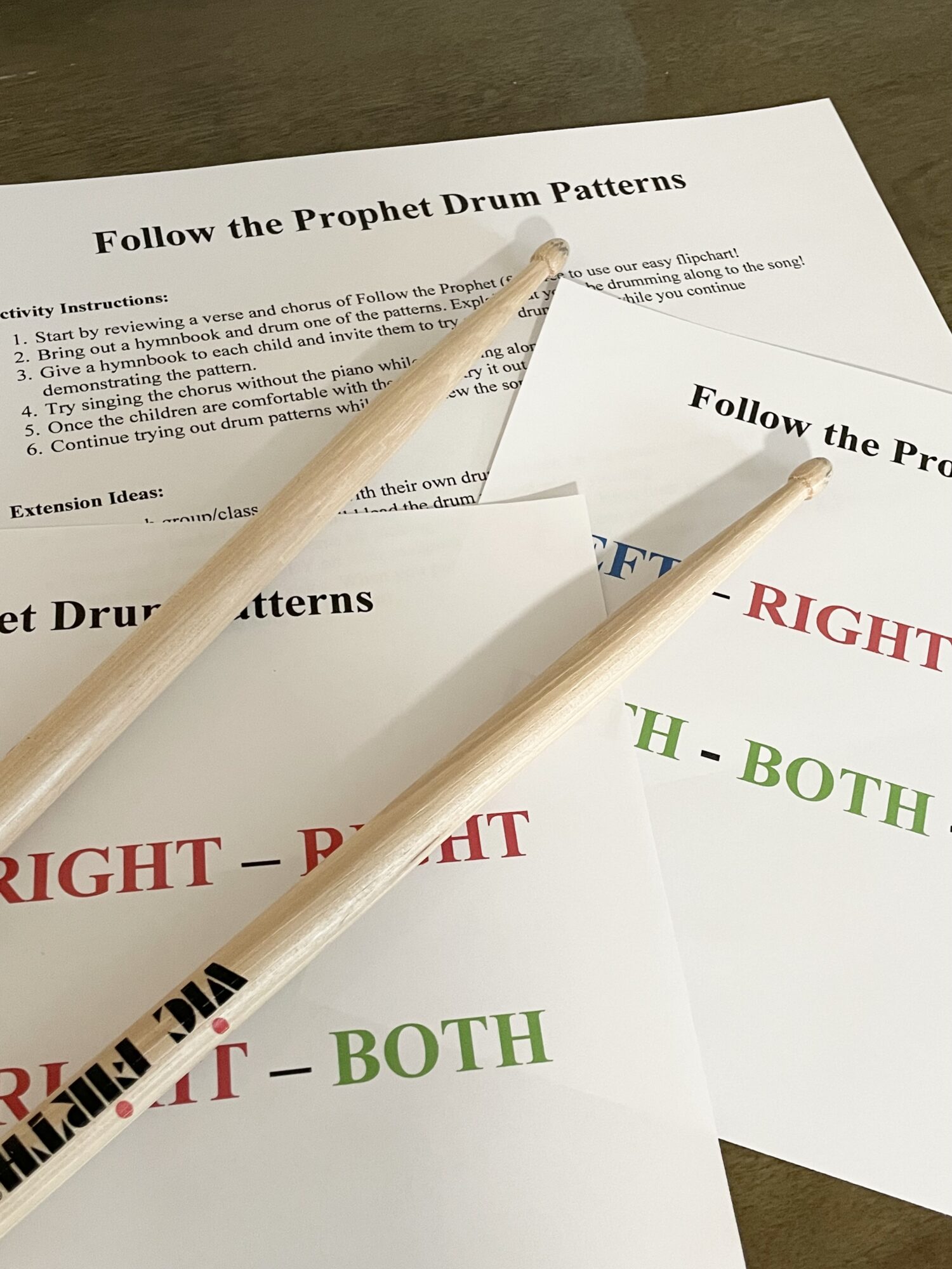 Follow the Prophet Drum Patterns singing time ideas for LDS Primary music leaders with printable song helps. Beat along with the pattern using pencils, chopsticks or drumsticks with these fun variety of beat patterns.