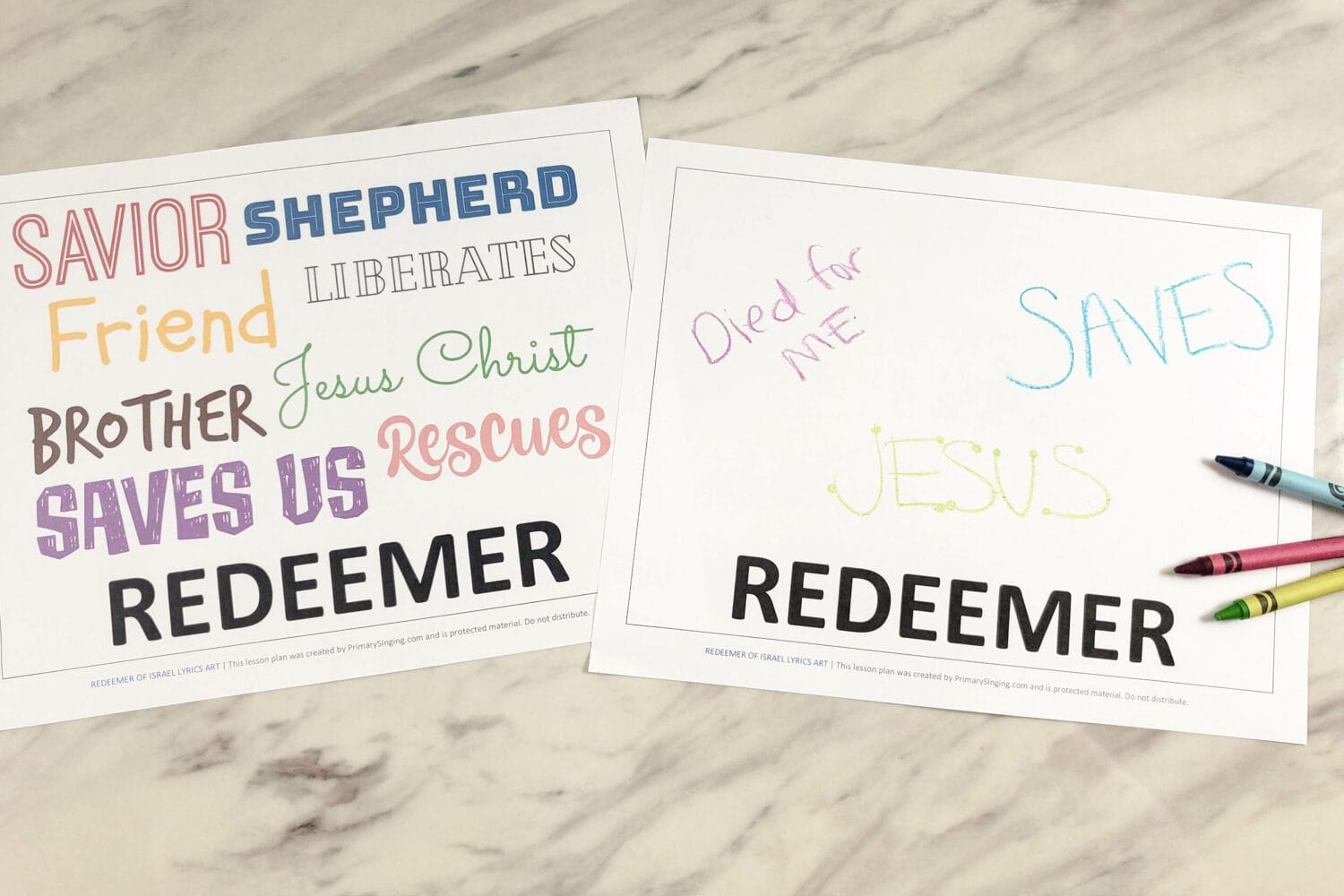 Redeemer of Israel Lyrics Art singing time idea with printable song helps to teach these big keywords for the LDS hymn. Helpful lesson plan for Primary Music Leaders.